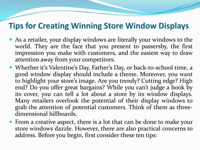Guidelines for store design and display windows h&m | PPTX