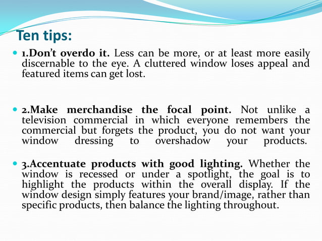 Guidelines for store design and display windows h&m | PPTX