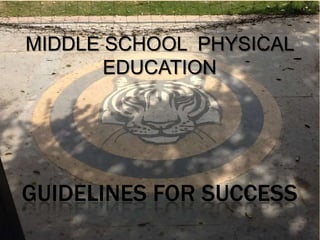 MIDDLE SCHOOL PHYSICAL
       EDUCATION




GUIDELINES FOR SUCCESS
 