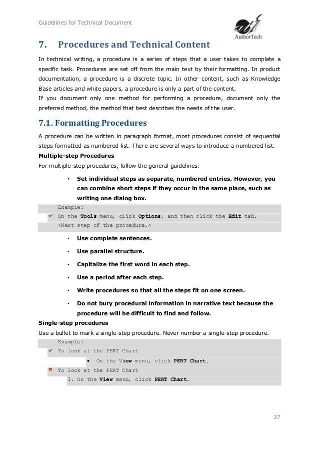 guidelines for technical writing documents word technical document template