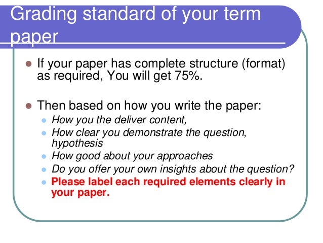 Guidelines for writing term papers