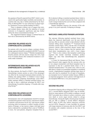 Guidelines for the management of relapsed acute lymphoblastic | PDF