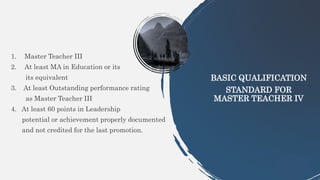 Ma3 Program Guidelines for the reclassification and promotion to Master Teacher | PPTX