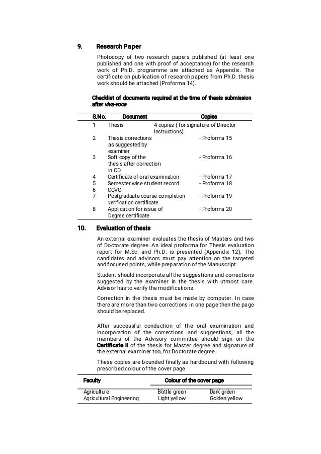 Proforma of phd thesis format