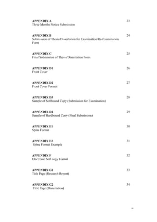 Appendix Layout Dissertation Guidelines for thesis preparation 3 | PDF