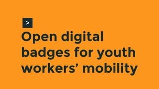 Open digital
badges for youth
workers’ mobility
>
 