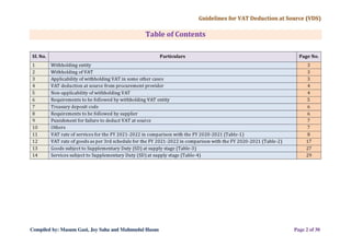 VDS Guidelines and VAT & SD rate for the FY 2021-2022 | PDF