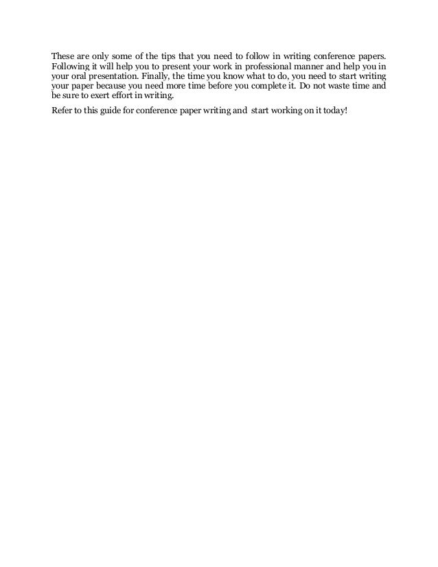 Tips for writing conference paper