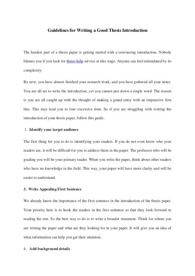 How to write a good thesis picture