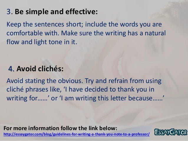 guidelines for writing a thank you note to a professor