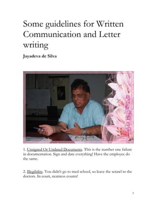 Guidelines for written communication
