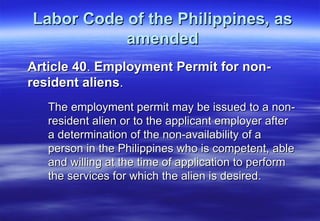 Guidelines in the issuance of alien employment | PPT