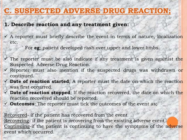 Guidelines on adr reporting