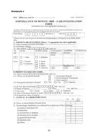 Dengue Form.pdf Guidelines on clinical management of Dengue Fever & Dengue Hemorrhagic ...