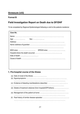 Dengue Form.pdf Guidelines on clinical management of Dengue Fever & Dengue Hemorrhagic ...