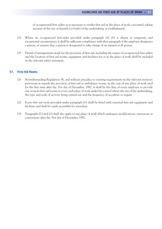First Aid Building Standards Pdf Guidelines on first aid at places of work | PDF
