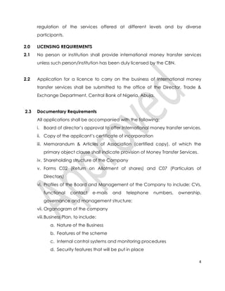 guidelines on international money transfer services in nigeria approved ...