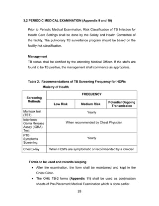 Guidelines on prevention and management of tuberculosis for hc ws in ...