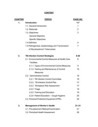 Guidelines on prevention and management of tuberculosis for hc ws in ...