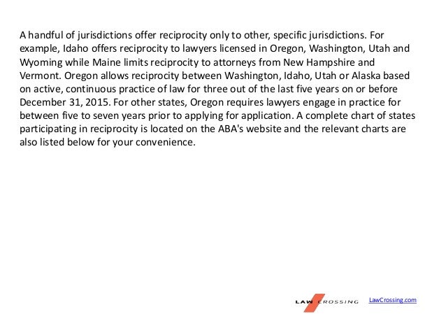 guidelines on reciprocity or admission on motion among the state bar reciprocity chart
