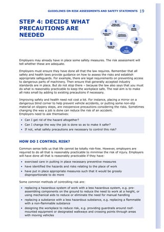 Precautions Over Risk Example Guidelines on risk_assessments_and_safety_statements | PDF