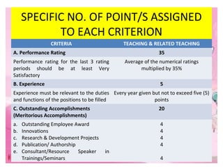 Guidelines on the appointment and promotion of teaching personnel | PPT