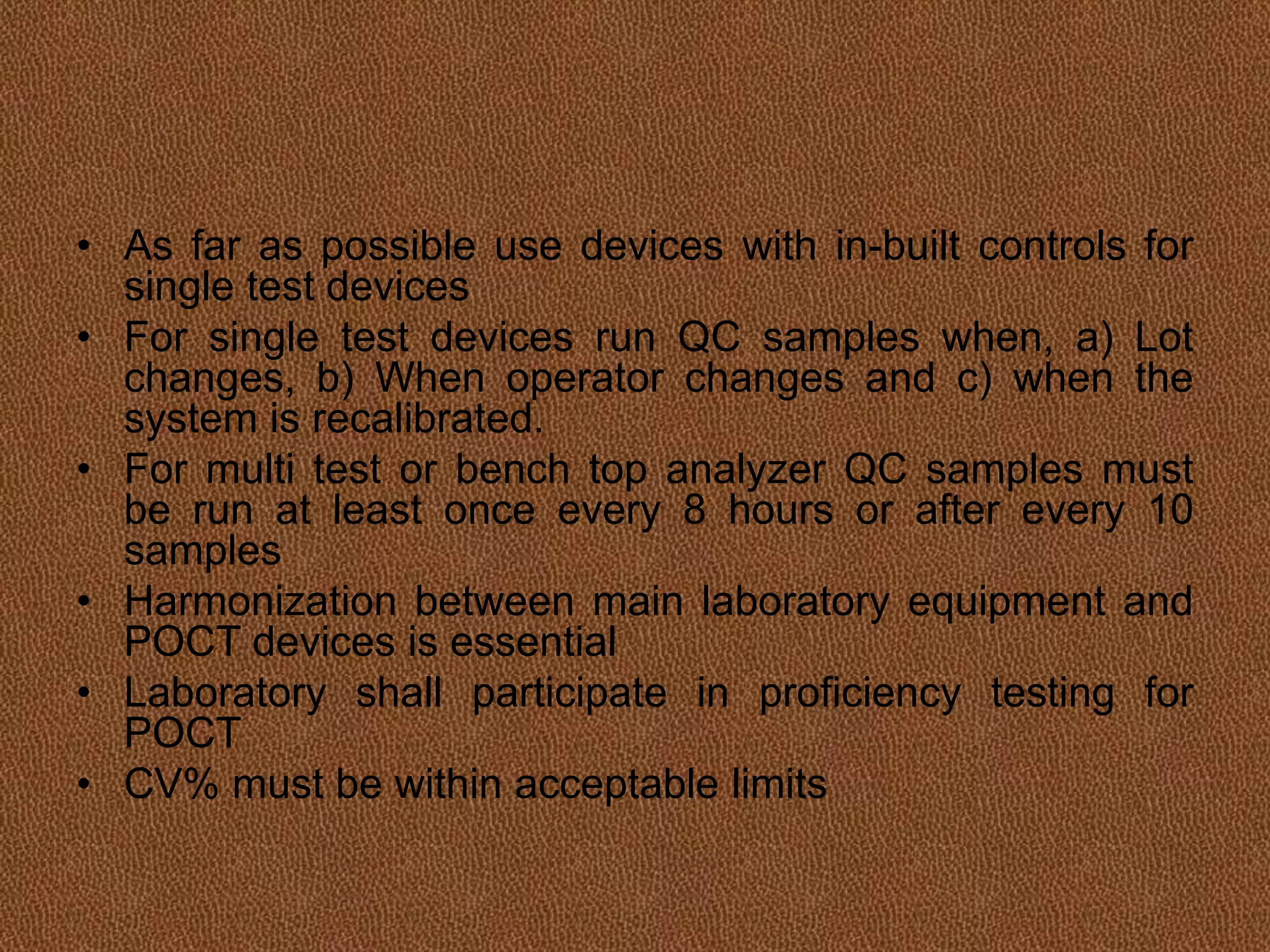 Guidelines regarding point of care testing | PPTX