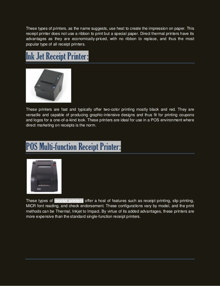 types of receipt paper