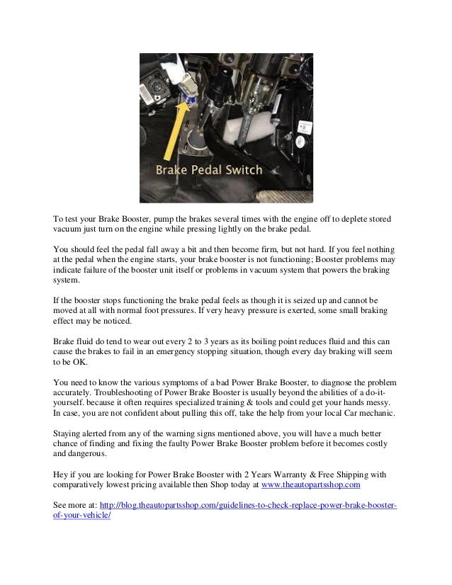 Guidelines to check & replace power brake booster of your vehicle!