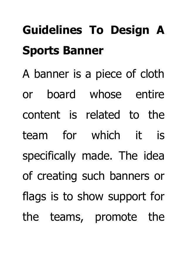 Guidelines to design a sports banner