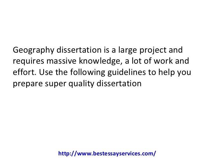 how to write a geography dissertation