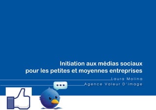 Initiation aux médias sociaux
pour les petites et moyennes entreprises
                              Laura Molina
                    Agence Valeur D’image
 
