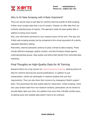 Guide on AI Data Scraping: Data Quality Ethics and Challenges | PDF