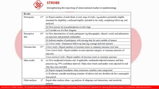 von Elm et al STROBE Initiative. The Strengthening the Reporting of Observational Studies in Epidemiology (STROBE)statement: guidelines for reporting observational studies.J Clin Epidemiol. 2008 Apr;61(4):344-9.
 