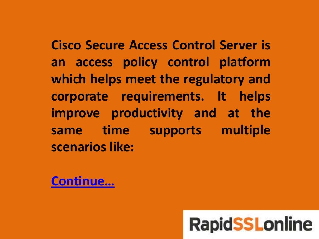 Guide on Installing SSL on Cisco Secure Access Control Server (ACS)