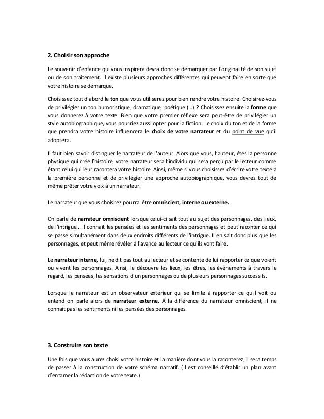raconter un souvenir d enfance redaction