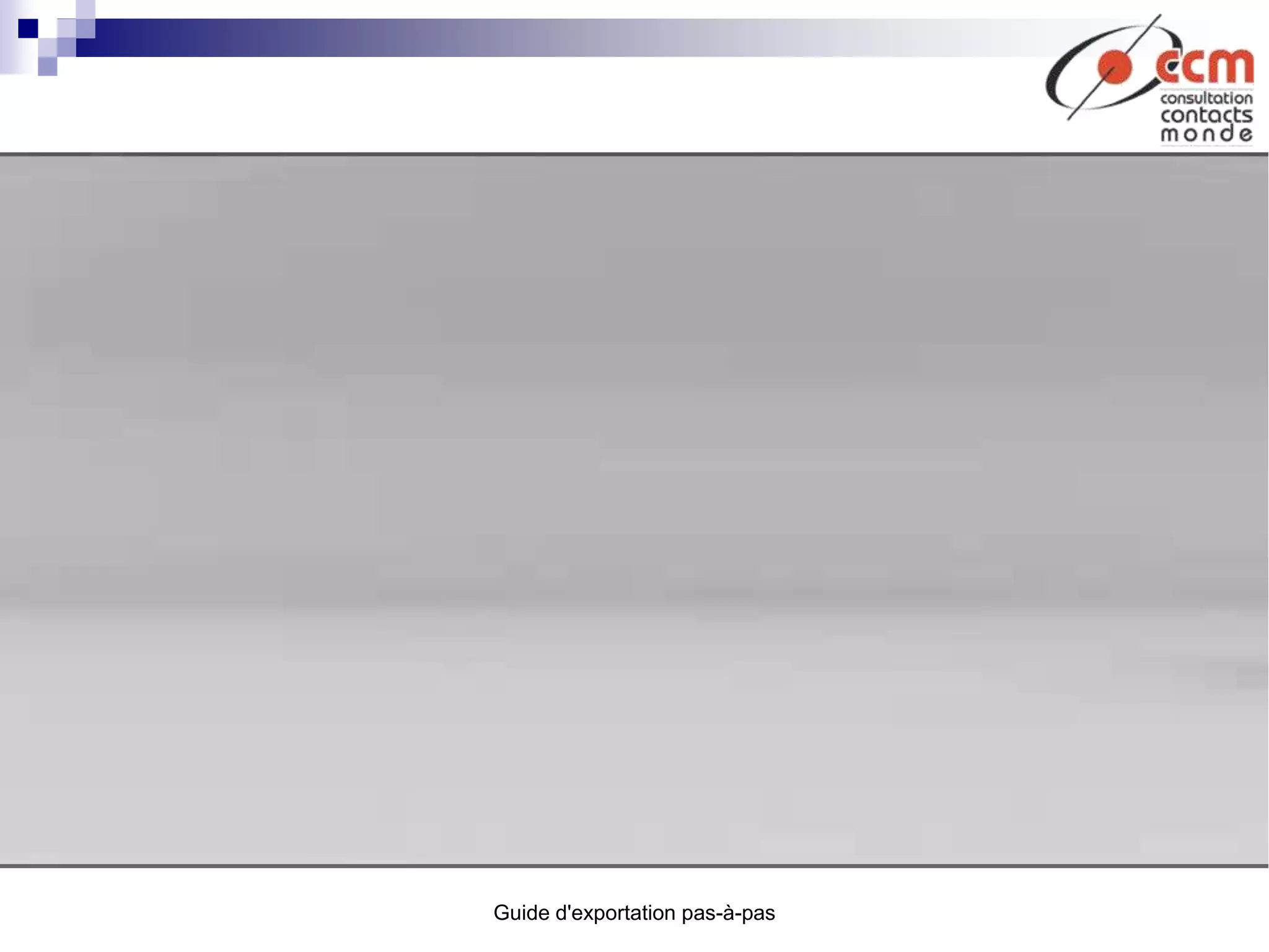 Guide d'exportation pas-à-pas
 