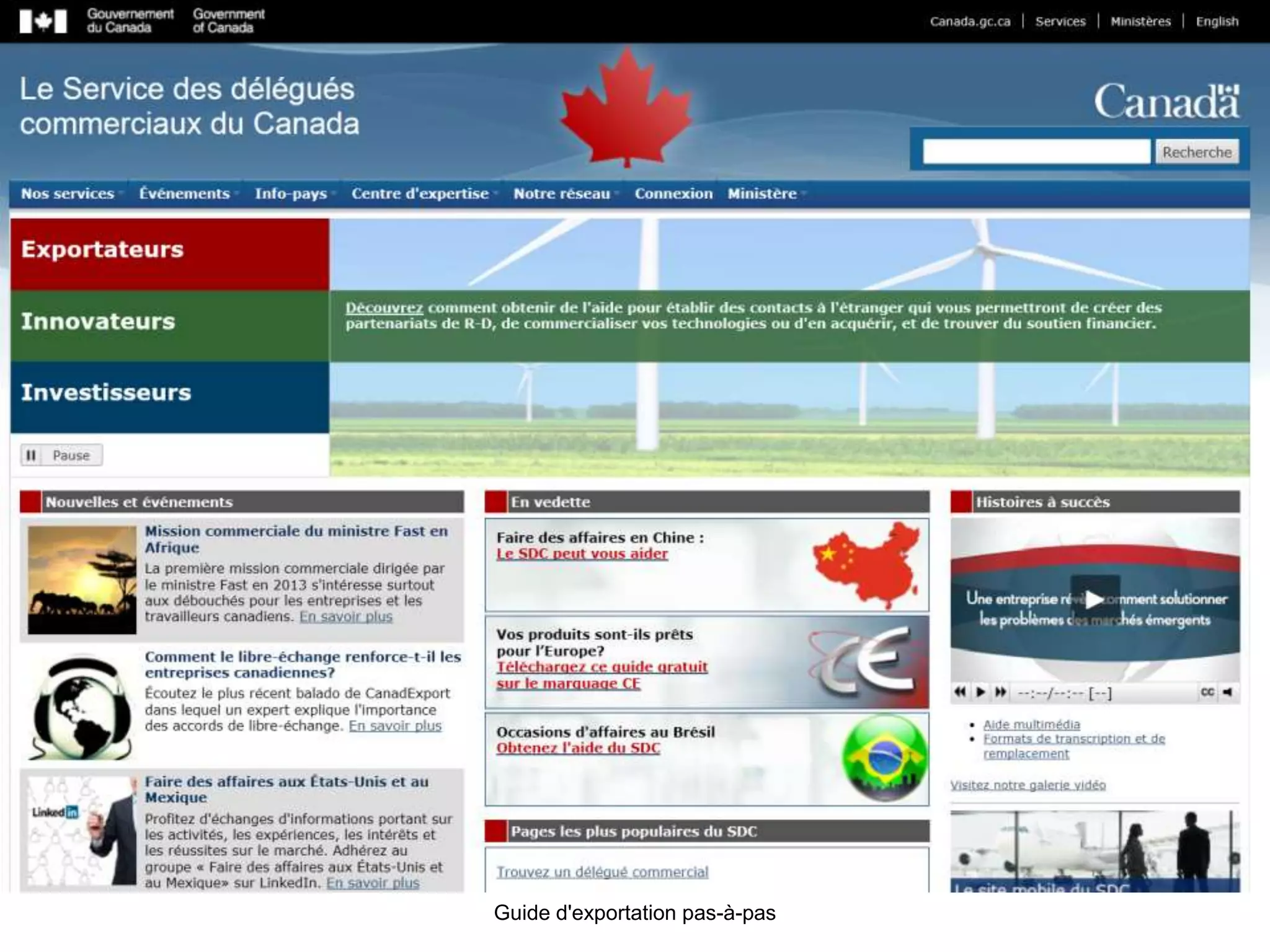 Guide d'exportation pas-à-pas
 