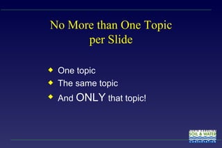 One Topic Slide Example Guide powerpoint | PPT