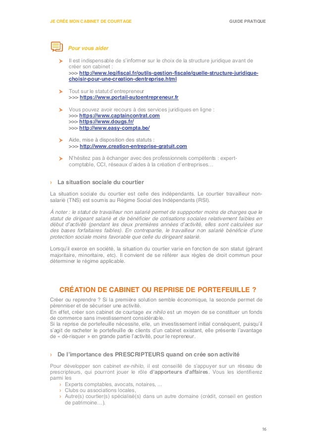 Guide Pratique Je Cree Mon Cabinet De Courtage