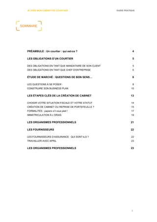Guide pratique APRIL Je crée mon cabinet de courtage | PDF