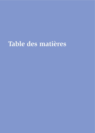 Table des matières
 