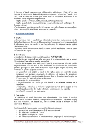 Guide Redaction Memoire Licence Et Mastere