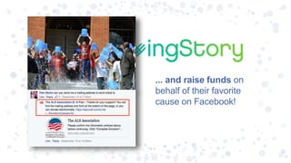 #
... and raise funds on
behalf of their favorite
cause on Facebook!
 
