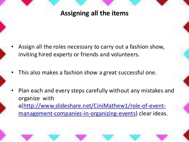 What are the steps to planning a fashion show?