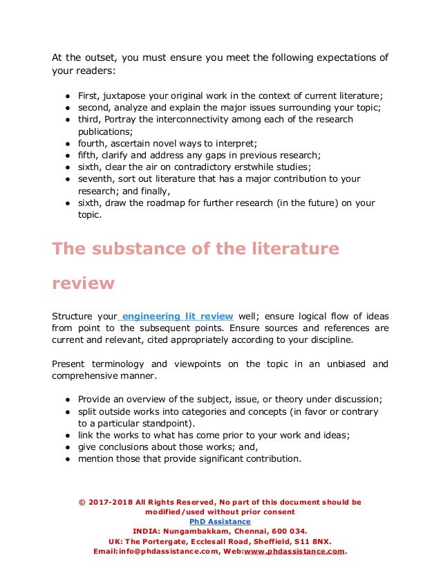 Civil engineering literature review example picture