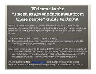 The "Get Me The F*ck Away from These People" Guide to SXSW
