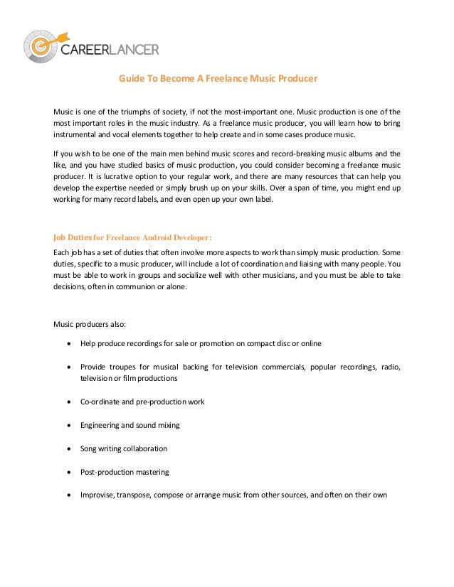 guide to become a freelance music producer music is one of the triumphs of society - Duties Of A Producer guide to become a freelance music producer music is one of the triumphs of society - Duties Of A Producer