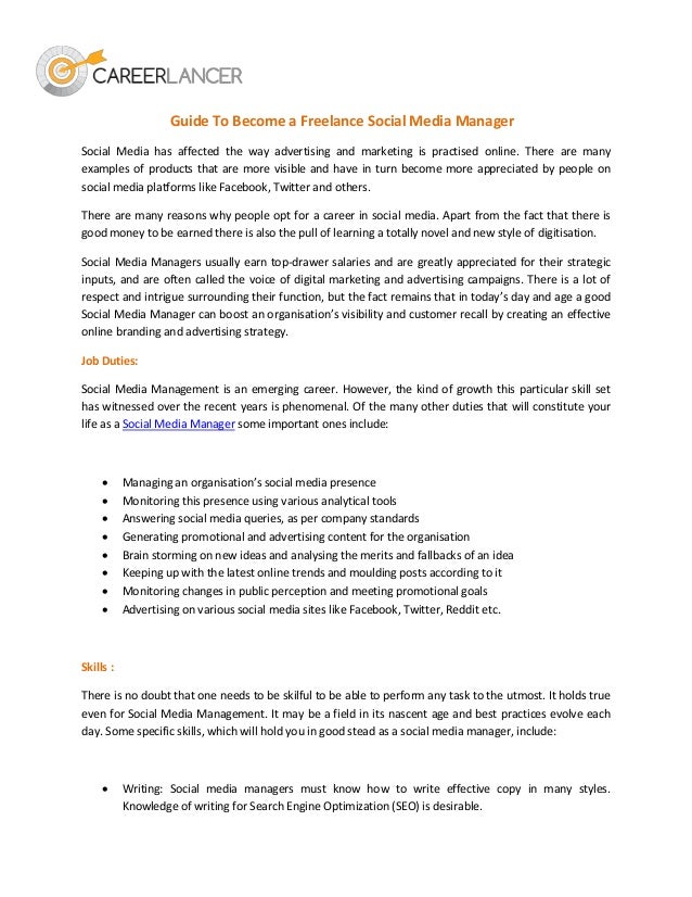 Guide To Become A Freelance Social Media Manager