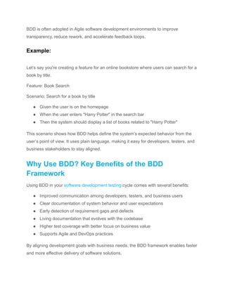 Guide to Behavior Driven Development (BDD) for Agile Teams | PDF